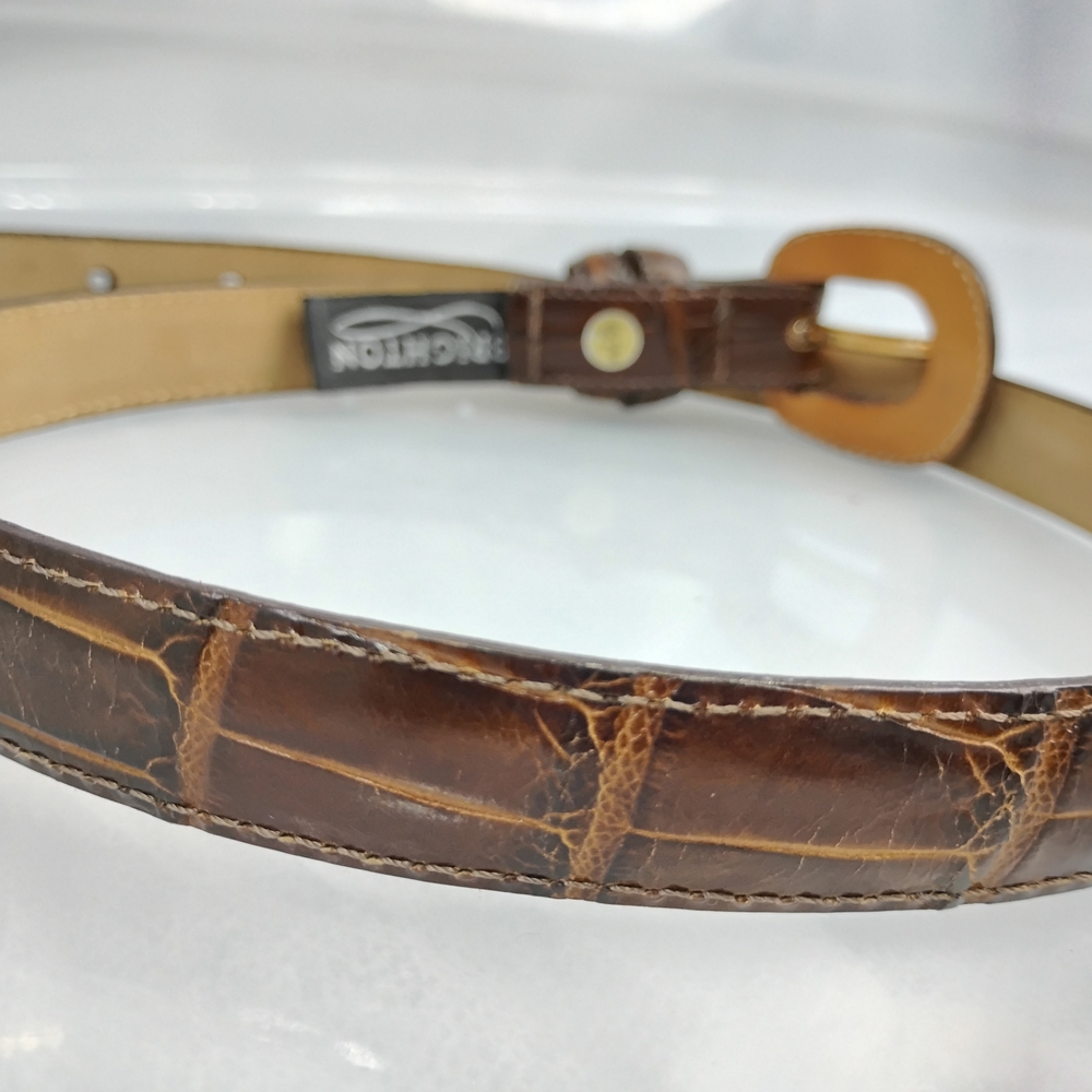 Brighton Brown and Tan Leather Belt - Picture 9 of 12